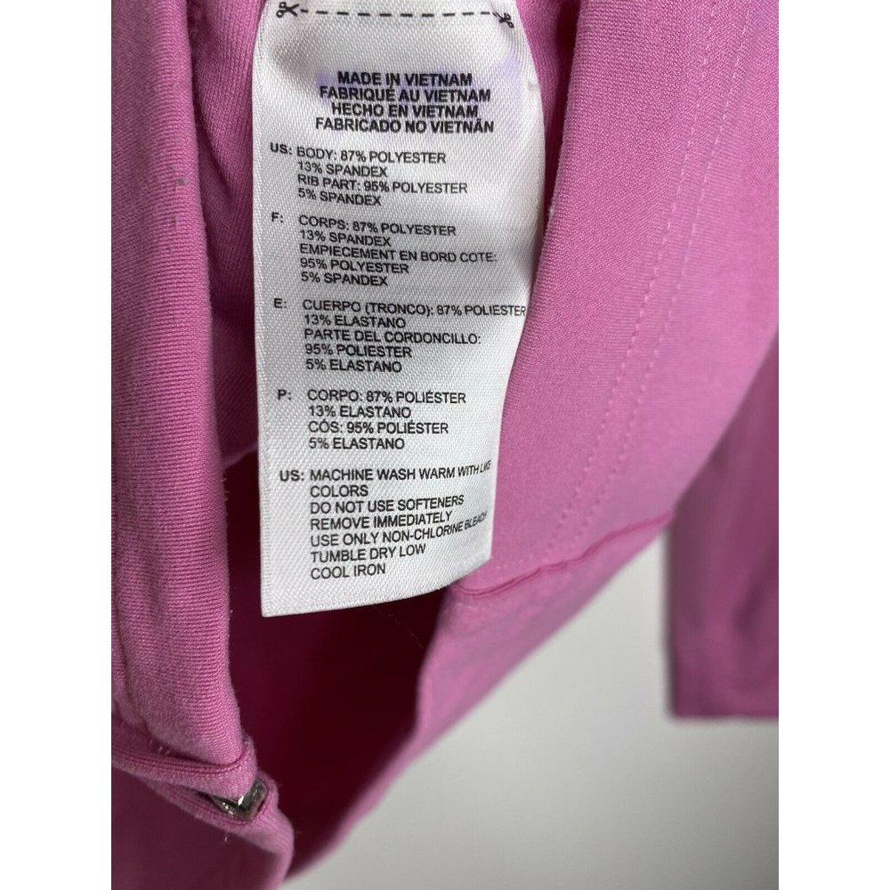 Adidas Full Zip Long Sleeve Pink Jacket With Pockets Size Medium - Picture 4 of 5